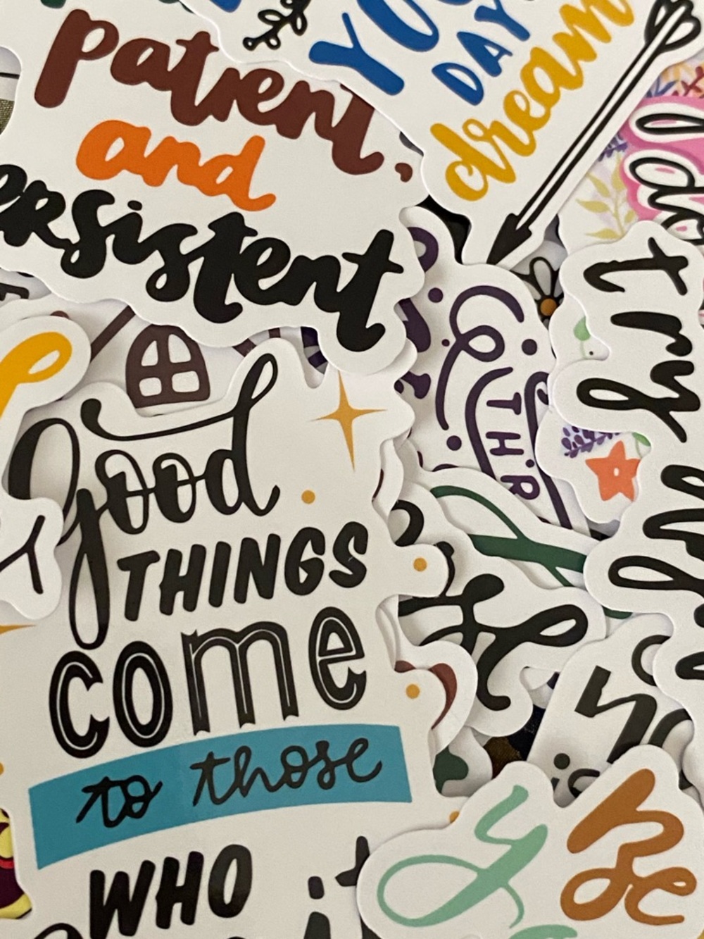 25 Aesthetic Inspirational Stickers Waterproof | Cute Positive Quotes Bundle
